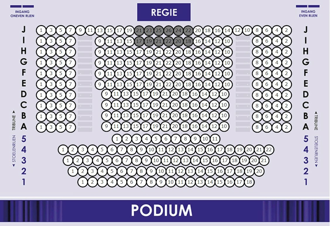 afbeelding toont de inrichting van deze zaal